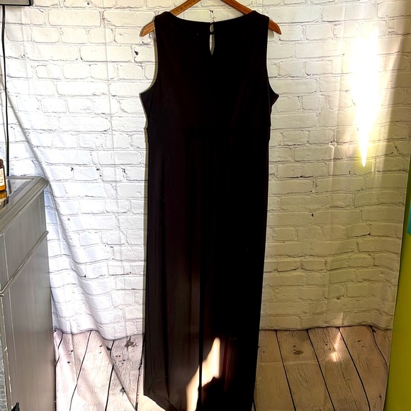 NY Collection Black Maxi Tank Dress Size L - Picture 4 of 6